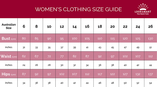 Australia Size Clothing Chart
